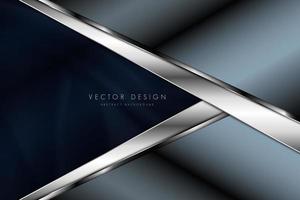 Metallic blue and silver angled panels design vector