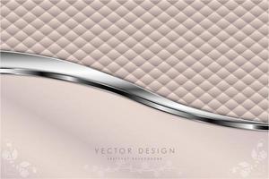 Luxury pink and silver metallic with upholstery texture design vector