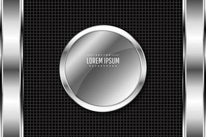 Gray and silver metallic borders with round badge vector
