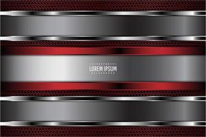 Red and silver metallic horizontal metallic panels vector