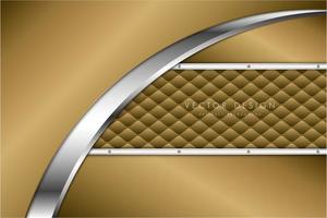 Gold metallic curved and horizontal panels over upholstery texture vector