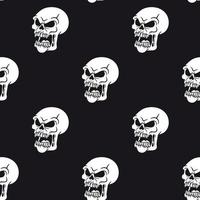Angry skull face pattern vector
