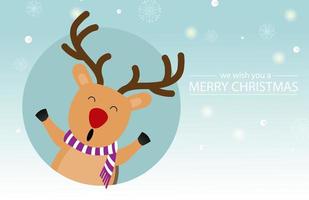Christmas and new year design with cute reindeer vector