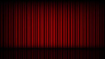 Empty stage with closed red theater curtain vector