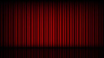 Empty stage with closed red theater curtain vector