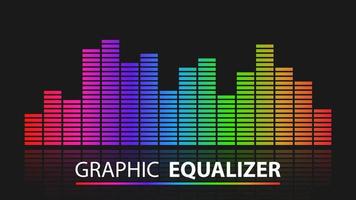 Colorful graphic equalizer with reflection vector