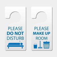 Do not disturb and make up room door hanger tags vector