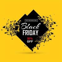 Black friday sale banner with exploding diamond vector