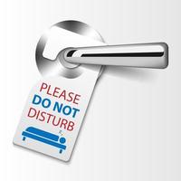 Do not disturb door hanger tag on doorknob vector