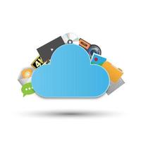 Cloud storage system data backup technology concept vector