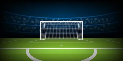 Soccer or football stadium with goal from penalty position vector