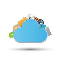 Cloud storage system technology concept vector