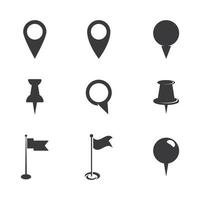 conjunto de iconos de punto de ubicación vector