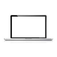 Realistic laptop, computer notebook with empty screen vector