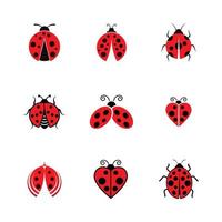 Ladybug icon set vector