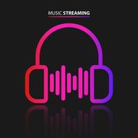 Music streaming icon vector