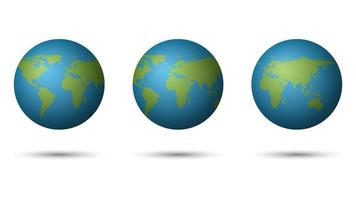 3D floating planet Earth set vector