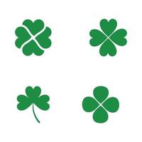 Green clover leaf icon set