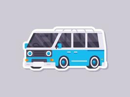 Retro Van Sticker in Flat Style vector