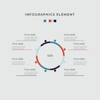 infografía de diagrama de círculo de opción de ocho pasos vector