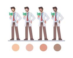 Reading Male Doctor Characters vector