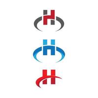 Letter H logo set vector