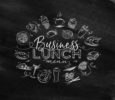 Business lunch sign in chalk style