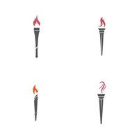 Torch icon set vector