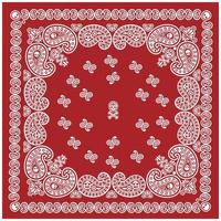 patrón de bandana roja y blanca con calavera y paisley vector