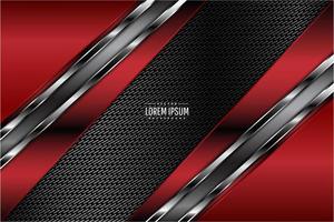 Metallic red background with carbon fiber dark space vector