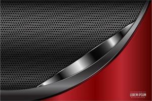 Red technology curved design background vector