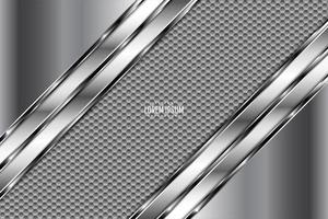 Gray metal background with carbon fiber texture vector