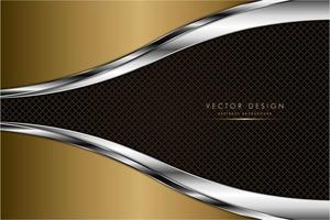 Luxury gold and silver texture with carbon fiber vector