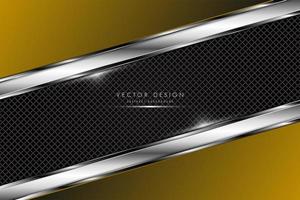 Gold metallic background with carbon fiber texture vector