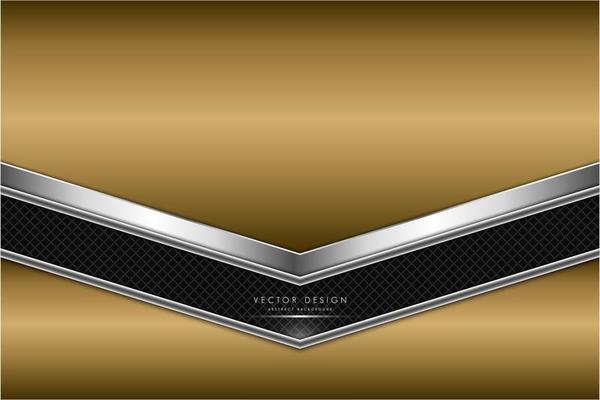 Gold and silver metallic background with carbon fiber.