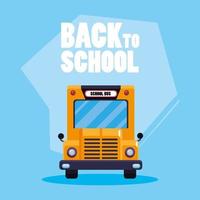 Back to school bus transport poster vector