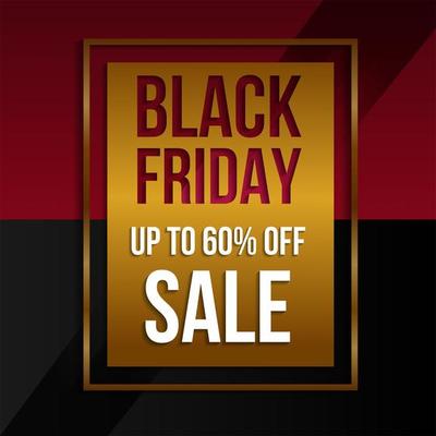 Black Friday sale gold, red and black promo banner