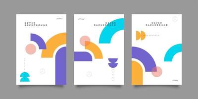 Set of Retro Geometric Covers vector