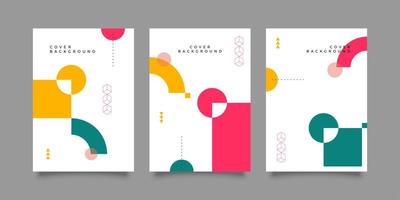 Flat covers with geometric design vector