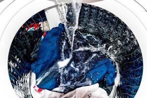 Close-up of a washing machine photo