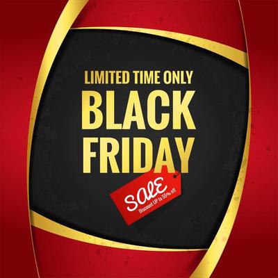 Beautiful black friday sale red gold curve poster