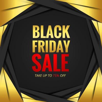 Black Friday sale concept with golden paper frame 