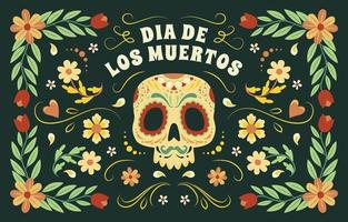 Dia De Los Muertos Colourful Background vector