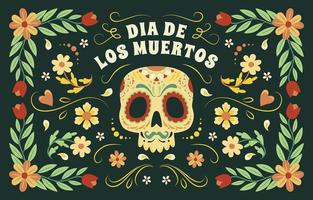 dia de los muertos fondo colorido vector