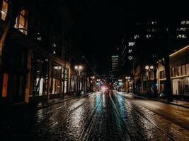 Road during nighttime photo