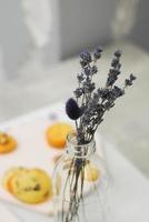 Small lavender bouquet in jar photo