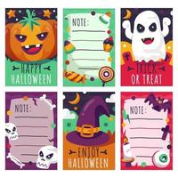 Spooky Cute Halloween Notes Template vector