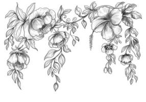 Wedding Floral Sketch Background vector