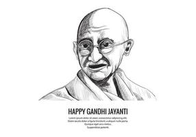 bosquejo de mahatma gandhi dibujado a mano para el fondo de gandhi jayanti vector