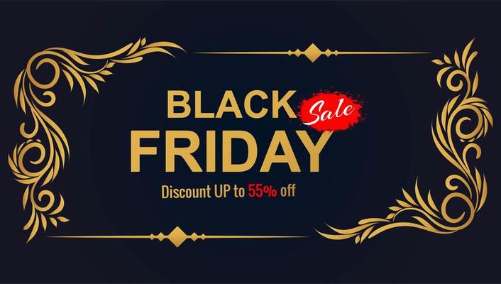 Beautiful Black Friday sale floral frame background